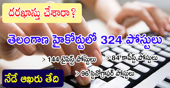 తెలంగాణ హైకోర్టులో 324 పోస్టులు
#jobsintscourt #typistjobs #governmentjobsinindia #jobsintelangana #tcopyistjobs #stenographerjobs
pratibha.eenadu.net/notifications/…