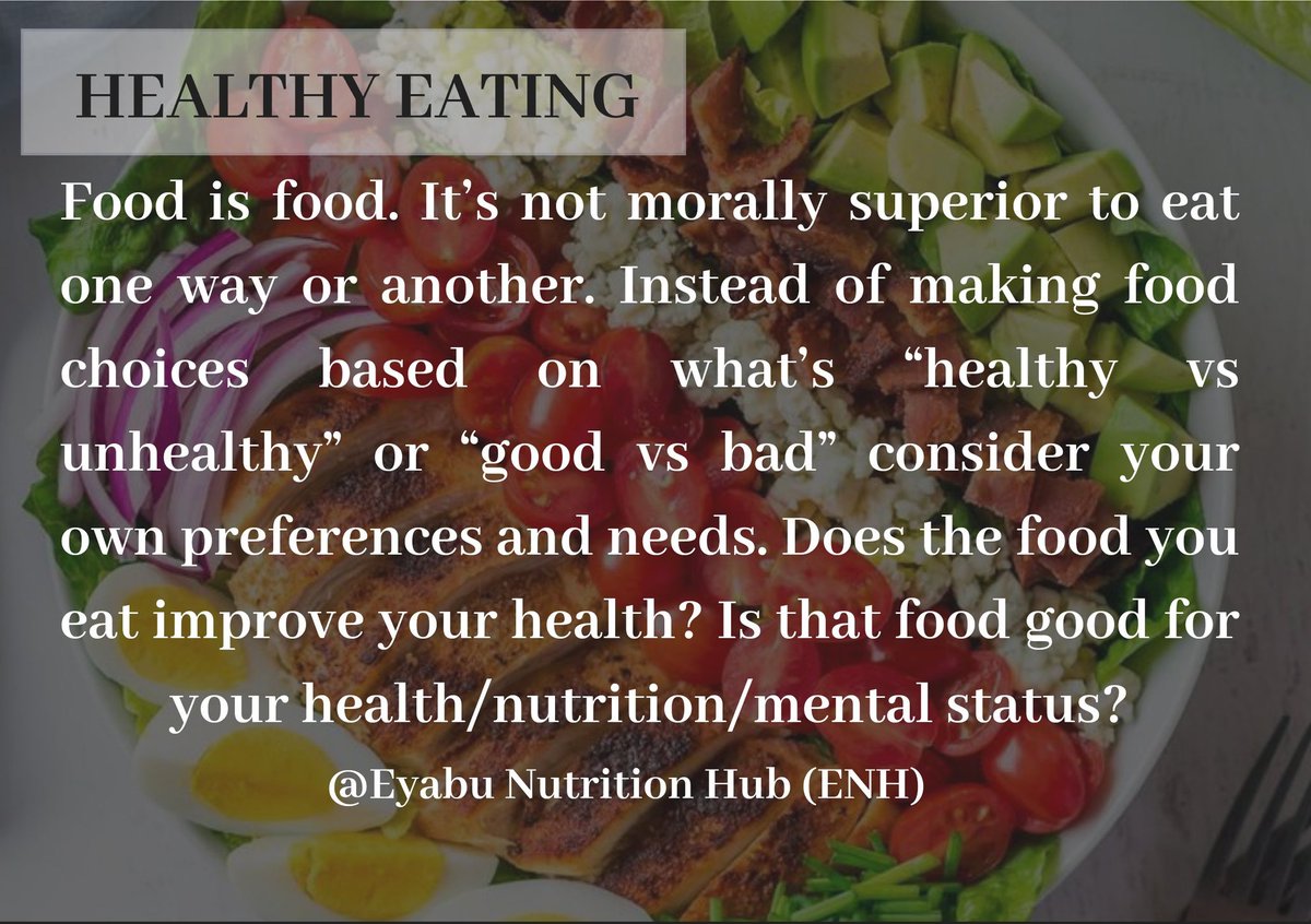 EyabuNutrition_'s tweet photo. You deserve to have your nutrition needs met fully and consistently.
You deserve to nourish your body in a way that feels good to you and makes you feel joy and satisfaction.

~Eyabu Nutrition Hub (ENH)
~ENH Wellness UG
#thursdayvibes #thursdaymorning https://t.co/Bia6lOWoqJ
