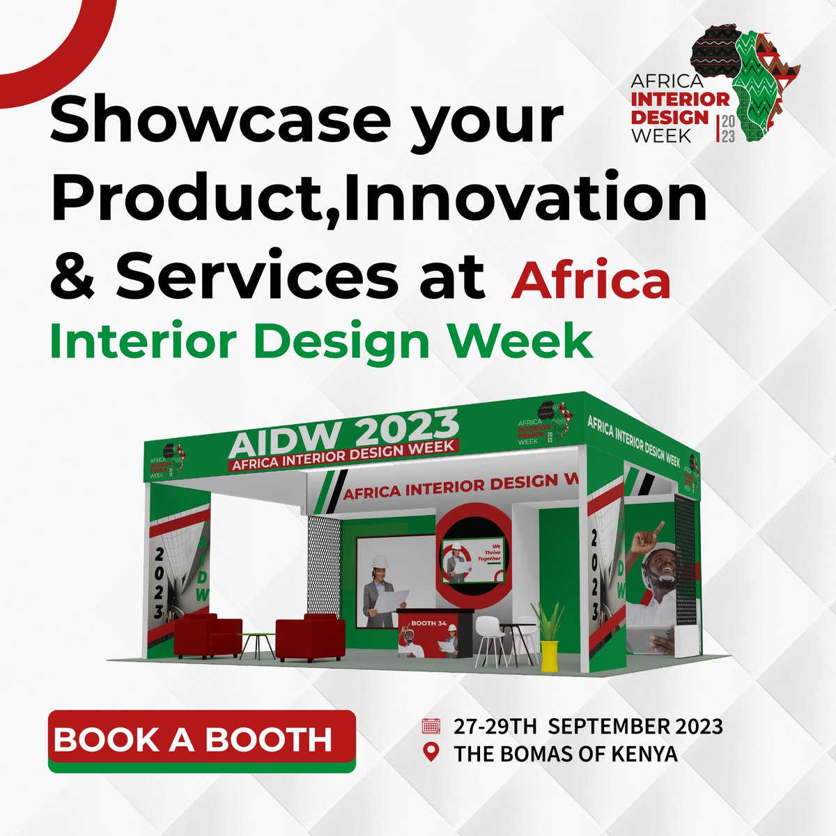 aidesignweek's tweet photo. Showcase your Product, Innovation & services at Africa Interior Design Week.
For more info visit our website https://t.co/C9e2OQnOsk
or call +2547-13-937-937
#AIDESIGNWEEK #expo #Awards https://t.co/YZwGxZ14eb