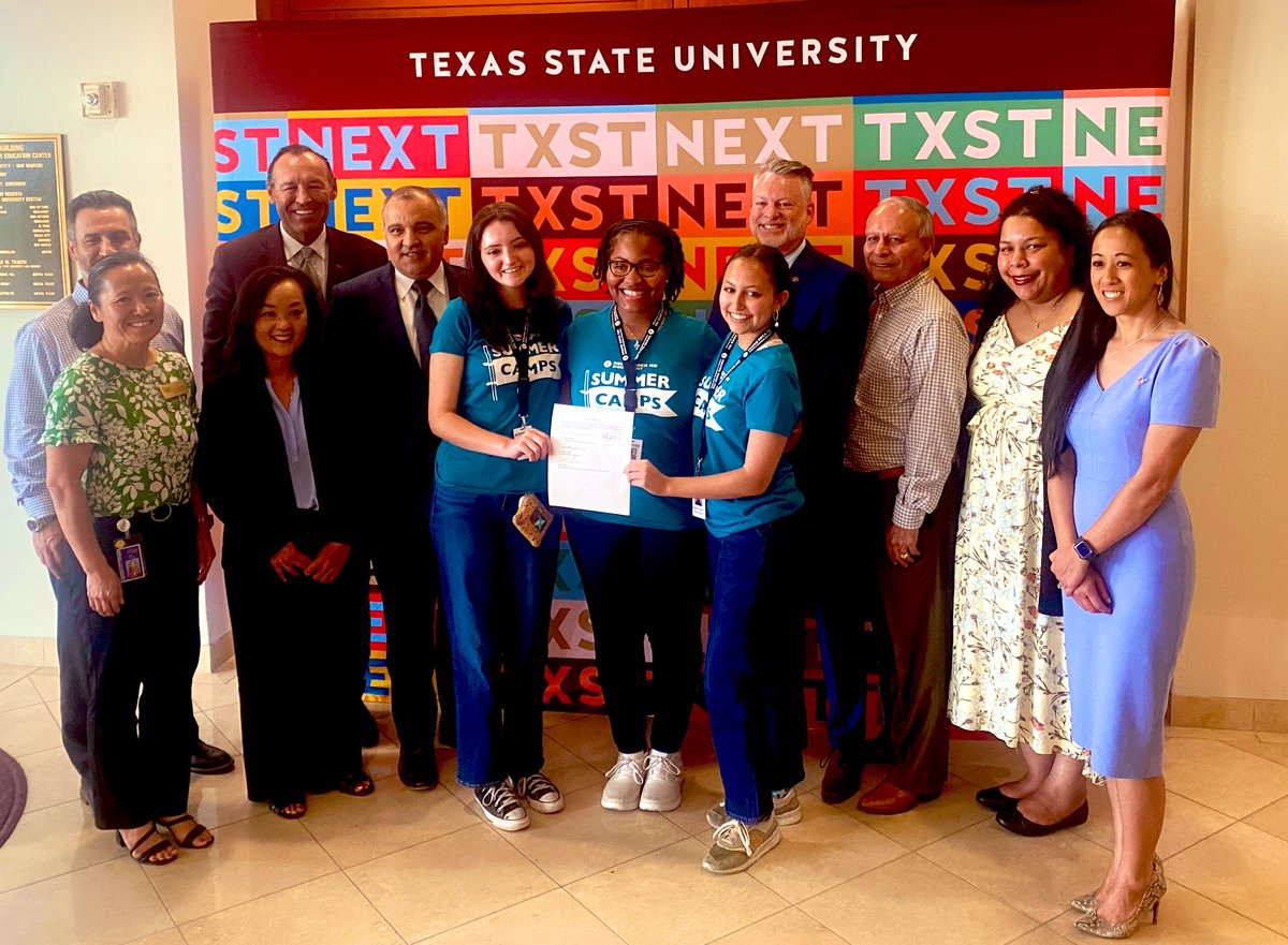 kdamp's tweet photo. Today, @txst entered into an agreement with @accdistrict and @RoundRockISD to “Grow Our Own,” as we address the teaching shortage crisis. Starting with dual enrollment opportunities, our hometown students can quickly earn their education degrees at @txstrrc!🐾 https://t.co/QYUi6qDC3e