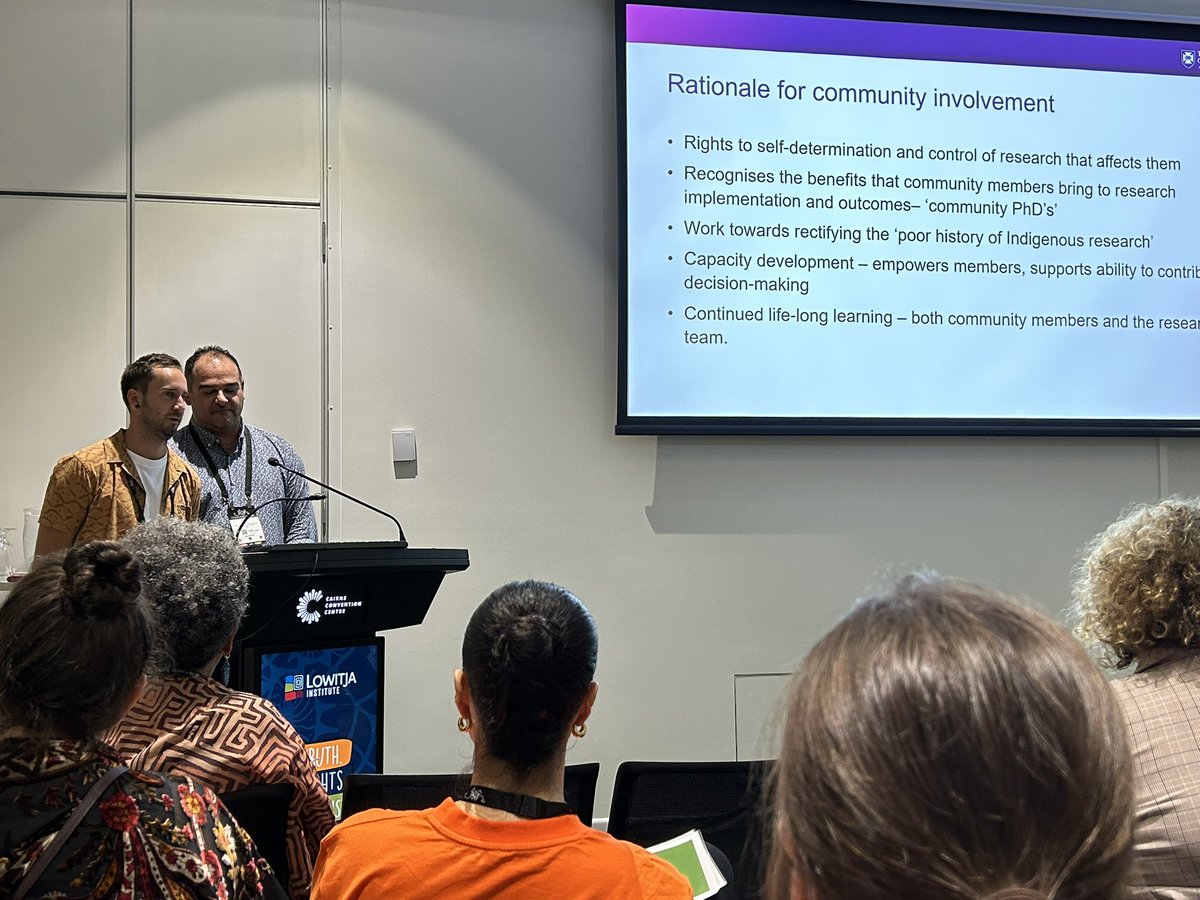 Presenting at #lowitja2023, UQ Poche Centre’s Jethro Romer and Carl Honeysett on Community leadership of two research projects in regional Australian Aboriginal and Torres Strait Islander communities. <a href="/WePublicHealth/">#LeadOnNCDs</a> #IndigenousHealth #endingSTIs