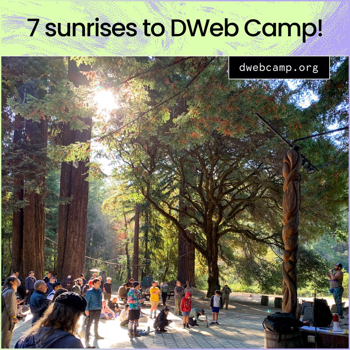 internetarchive's tweet image. There's still time to come.
June 21-25: DWeb Camp, building a better, decentralized web.
Check out who is coming: dwebcamp.org/people/