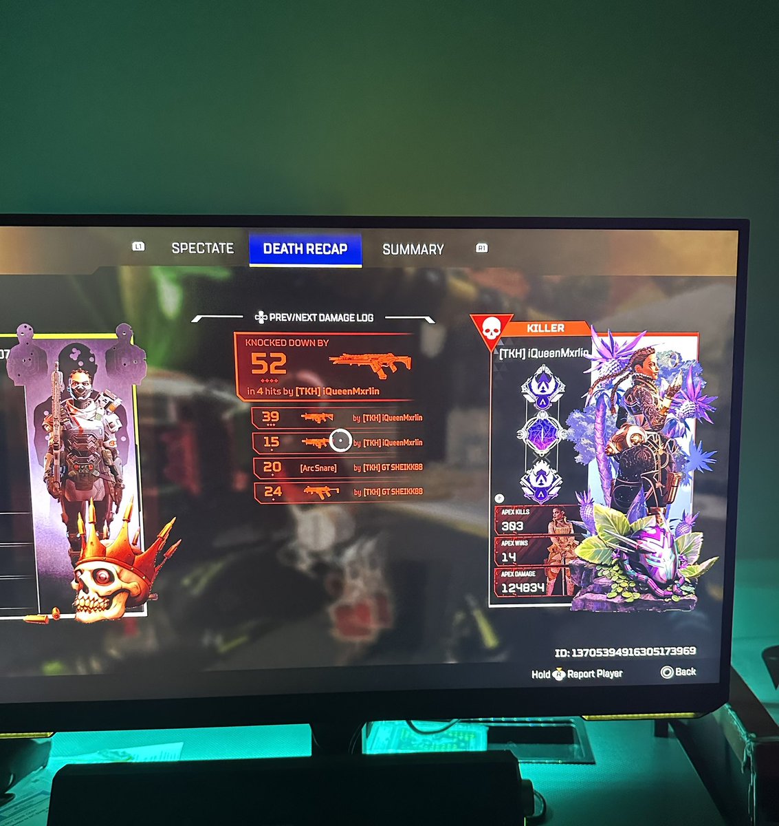 THIS‼️‼️ is a Prime example of why I can’t play apex legends anymore. Matchmaking is so fuckin shit! Look at my team vs who I’m killed by. Left to 1v3 every fuckin time. @PlayApex @ea @Respawn