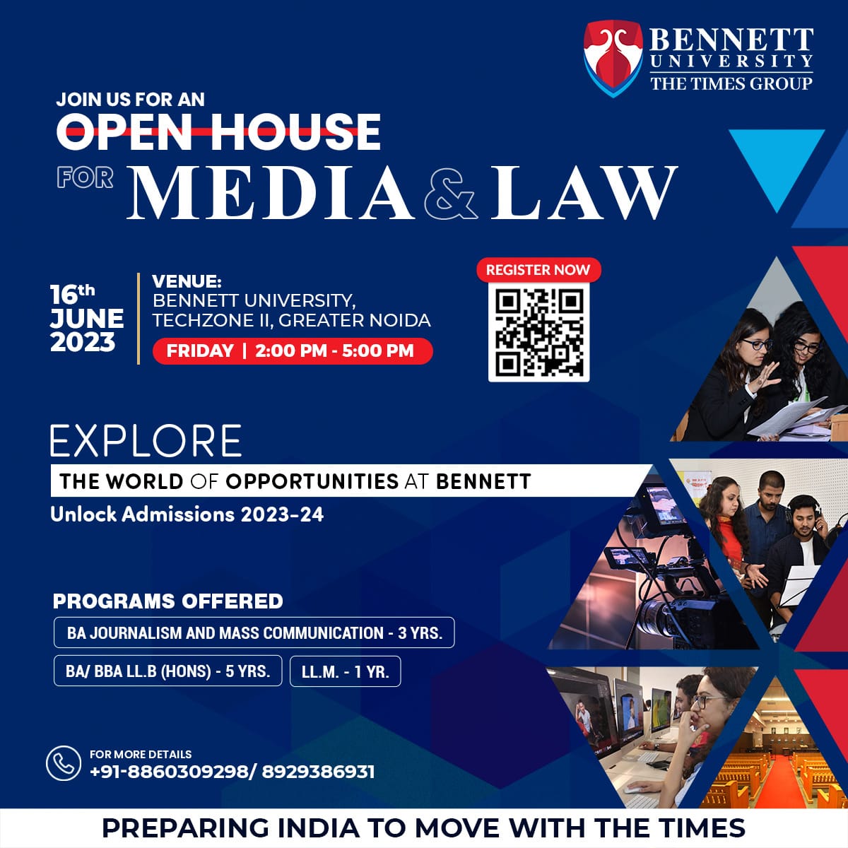 bennettuniv's tweet photo. Bennett University invites all to its Open House on campus. Don't miss this exclusive chance to have your burning questions answered and unlock admissions 2023 at Bennett. 

Register now- https://t.co/oRNImmT0iS

#BennettUniversity #OpenHouse #Opportunities #Admissions2023 https://t.co/6uCM2lmcnJ