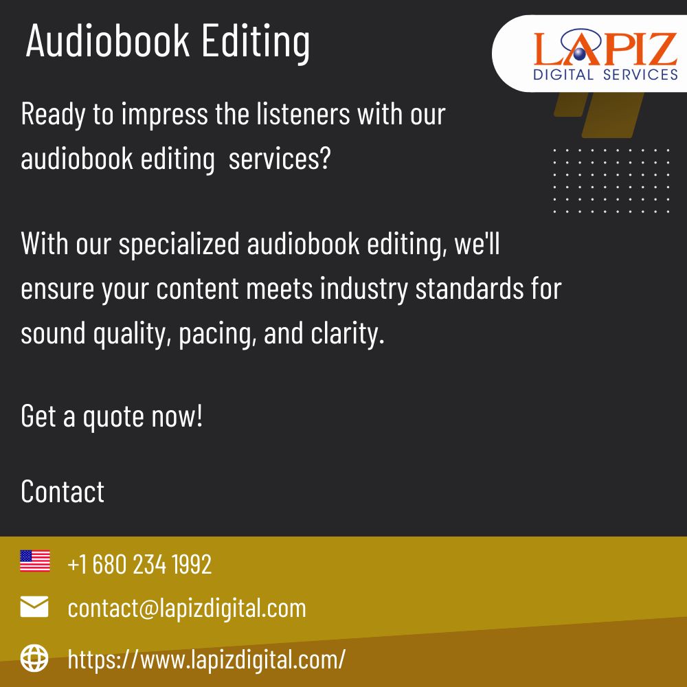 Ready to impress the listeners with our audiobook editing services?
#audiobook #audiobookstagram #audiobookproofing #publishingservices #publishing #publishingcompany #digitalpublishing #ebooks #epub #publishing #lapiz #Lapizdigitalservices
Visit :
lapizdigital.com/publishing-ser…