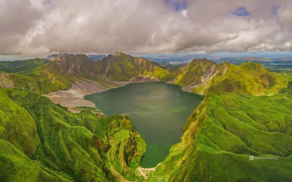 Volcanic Lake Pinatubo and mountains, Porac, Philippines