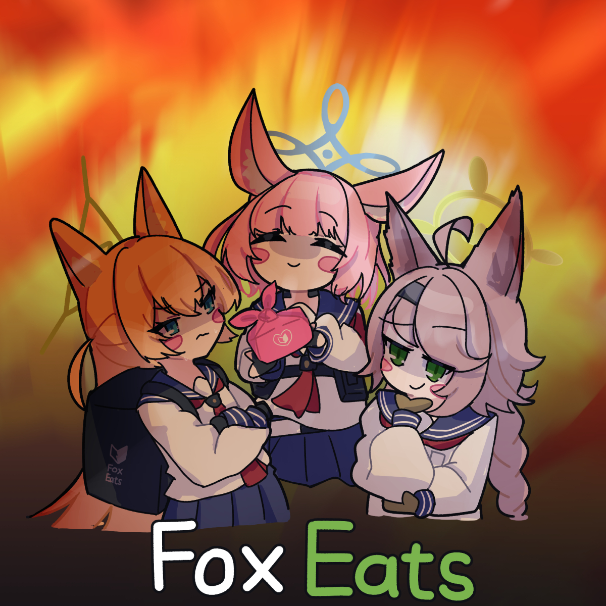 ブルアカ「FOX EATSで〜す #ブルアカ」|鼎かなえこ／C102 1日目西ひ01bのイラスト
