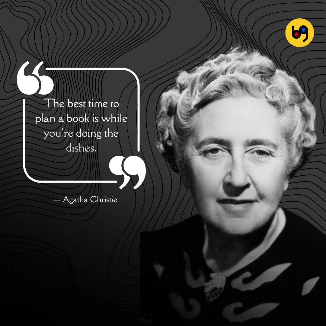 inBookGeeks's tweet photo. "The best time to plan a book is while you're doing the dishes." - Agatha Christie.
So, the next time you find yourself absorbed in a seemingly mundane task, let it be a reminder that creativity knows no boundaries.
#agathachristie #crimefiction #authorfocus #authorscommunity https://t.co/NUk2cgmwOy