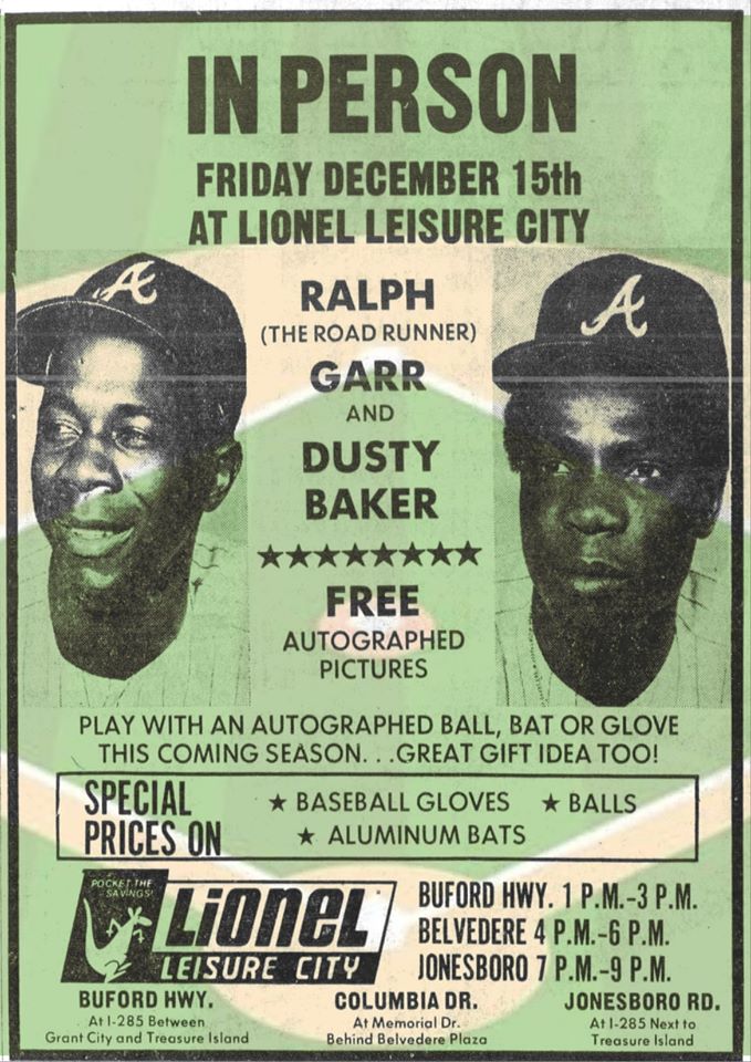 Lioneltoystores's tweet photo. ⚾🪓 "In Person Friday December 15, 1972 at LIONEL LEISURE CITY: Ralph (The Road Runner) Garr and Dusty Baker"
**Original ad colorized with baseball diamond background
#lioneleisurecity #atlanta #Braves #AtlantaBraves #RalphGarr #DustyBaker #lionelplayworld #lionelkiddiecity https://t.co/0kYjxVxVRH