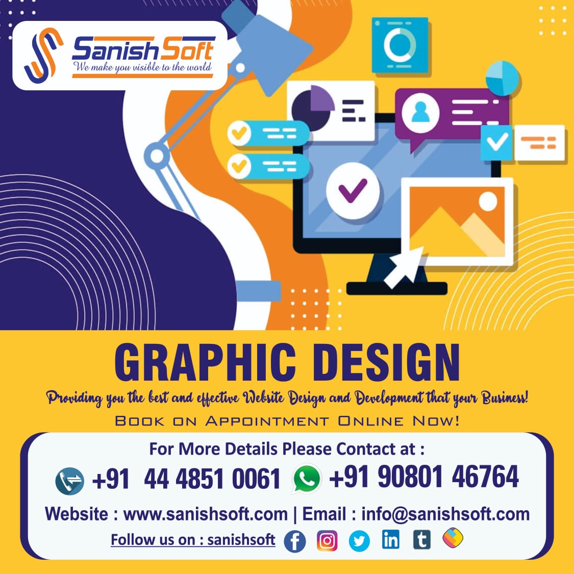 Do you want the best Web Service for your business growth?

Types of Grphic Design
☀Visual Identity
☀Marketing
☀Advertising
☀User Interface
☀Motion Graphic

CALL 
📞 90801 46764

#mobileapp #mobileappdevelopmentcompany #sale #design #news #BreakingNews #today #web #app