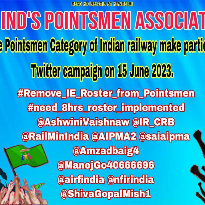 DashingBinoba's tweet photo. #Remove_EI_Roster_from_Pointsmen
#need_8hrs_roster_implemented
@AshwiniVaishnaw
@PMOIndia
@IR_CRB
@RailMinIndia 
@AIPMA2
@saiaipma 
@Amzadbaig4
@ManojGo40666696
@airfindia 
@nfirindia @ShivaGopalMish1
@NDTV @rahulgandhi
@aajtak
@ArvindKejriwal 
@ravishndtv @ajitanjum @drmfzr1 https://t.co/4jluJ3qTSu