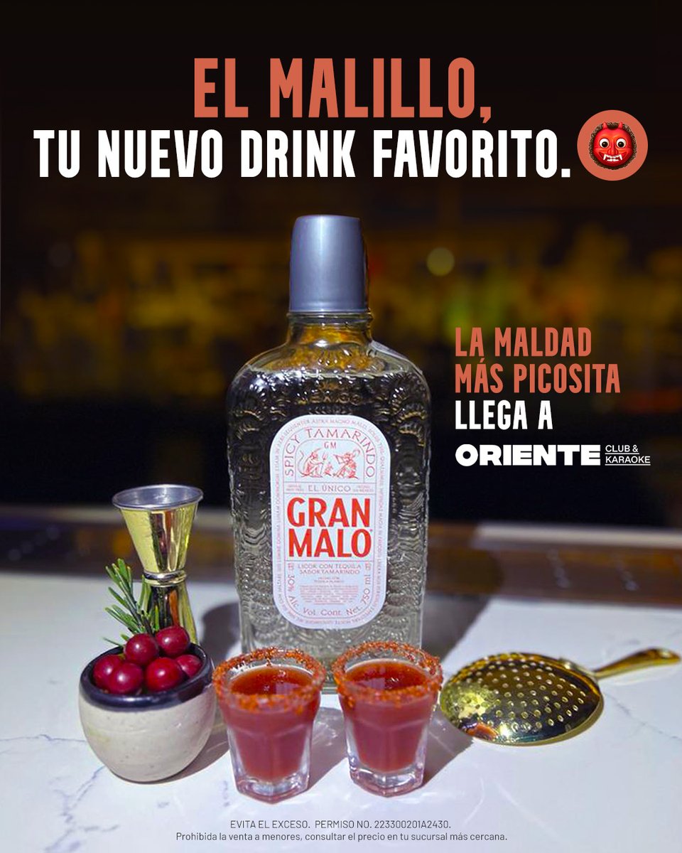 granmalotequila's tweet photo. La maldad más buena onda llegó a Bar Oriente 🔥 ¿Quién se apunta a una ronda de "El Malillo"?
#UnMaloMuyBueno #GranMalo #BarOriente https://t.co/8M2d6ncc6n