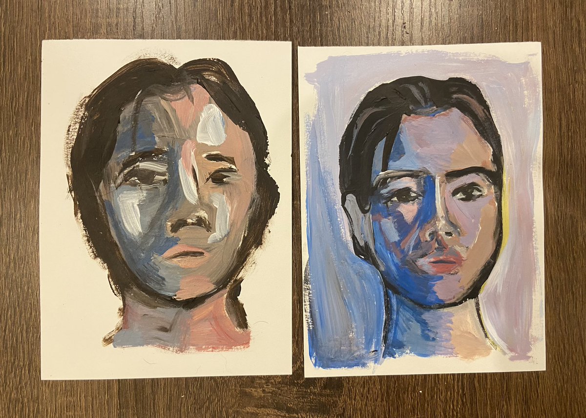 aliengirl_eth's tweet photo. 10 minute vs 40 minute Impressionist study in acrylic paint #acrylicpainting #impressionism https://t.co/JrZQ10w50b