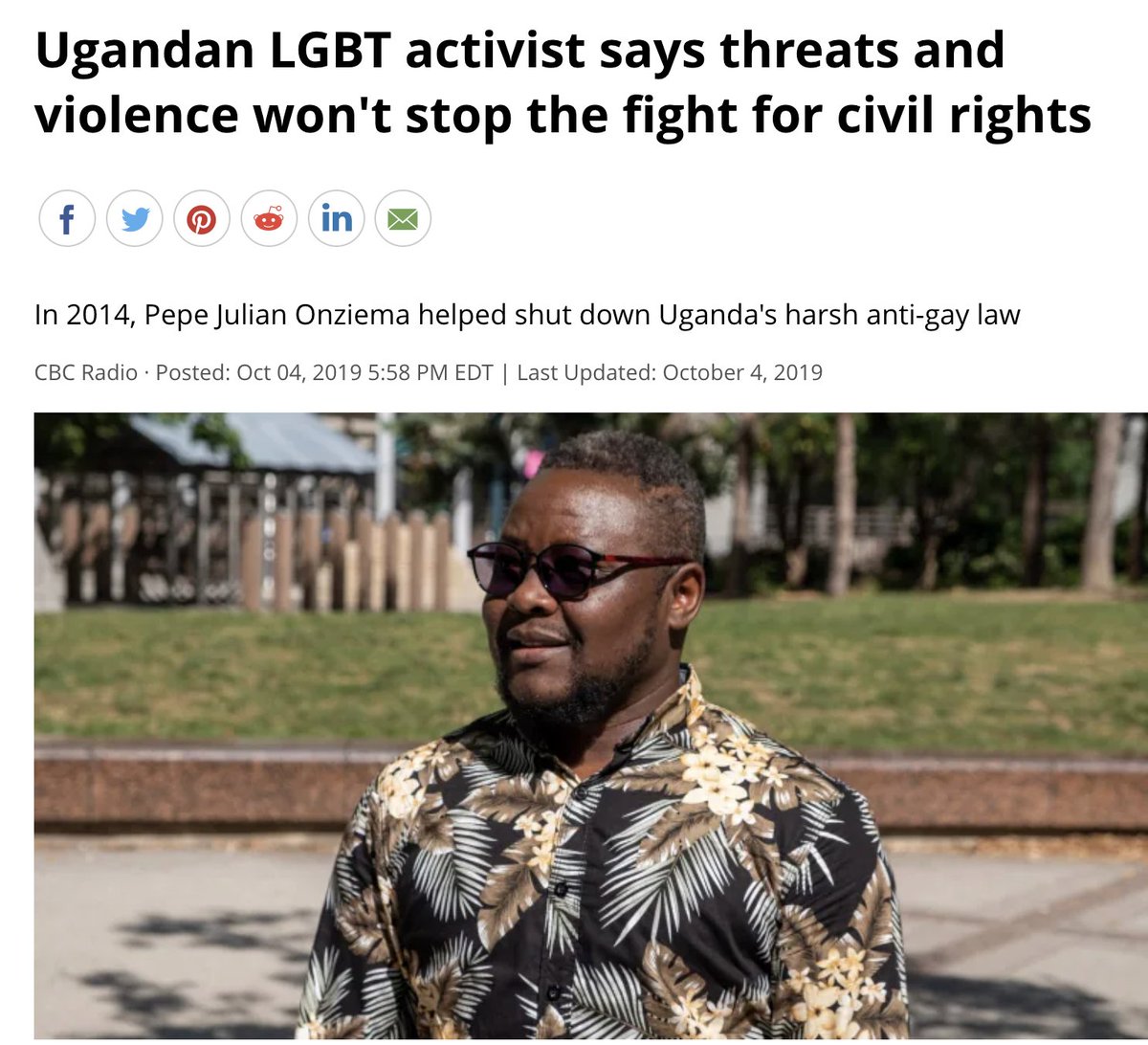 Since it's pride month, I know that 'why are you gae?' African TV interview is going to be circulating around 🙃 just wanted to point out that the trans guy getting interviewed disrespectfully is a transmasc leader who has risked his life to protect Ugandan queers ❤️