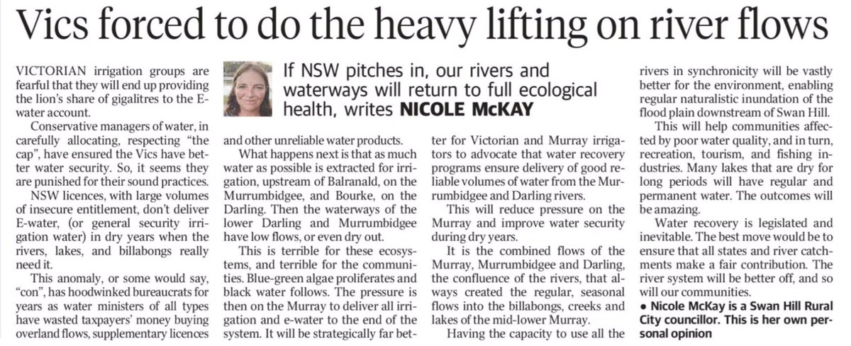 watershedallyAU's tweet photo. #SaveOurDarling #Baaka #vic #waterbuybacks #environmentalflows #ReviveOurRivers #mdbplan #murraydarling #opinion
'Vics forced to do the heavy lifting on river flows' (N. McKay, The Weekly Times, 31/May/2023) https://t.co/wBYG2rdFbu