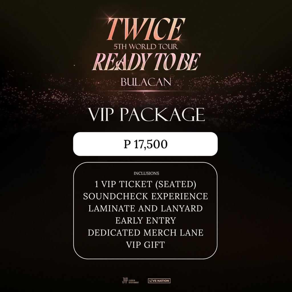 livenationph's tweet image. Get ready for an unforgettable experience - LNPH presale for TWICE 5TH WORLD TOUR 'READY TO BE' in Bulacan starts at 10AM TODAY! 

📆September 30
📍Philippine Arena

#TWICE #트와이스 #READYTOBE #TWICE_5TH_WORLD_TOUR #SMART #VIU #GRABPH #MCDONALDS