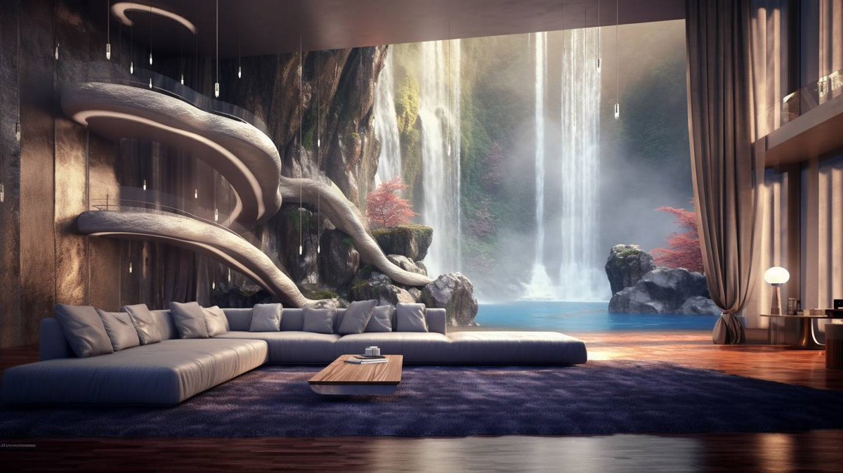 Don't go chasing Waterfalls - live with one ❤️

futuristic cosy interior design with high level of detail, one wall consists of a waterfall, HDR, --ar 16:9 --s 750 --v 5.1

#midjourney #AIart #synthography #promptengineering #promptshare #aiartcommunity