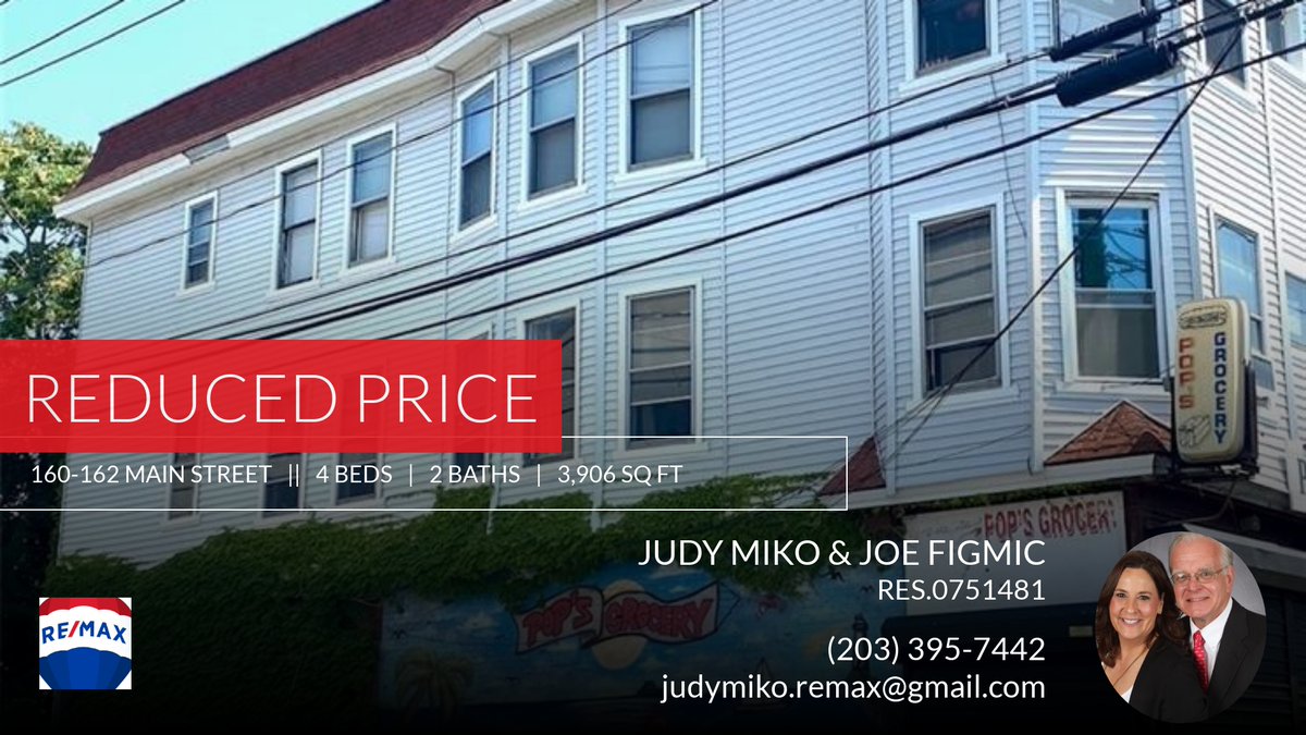 JudyandJoe's tweet photo. 📍 Reduced Price 📍 This recently reduced home at 160-162 Main Street in Bridgeport won't last long, so, don't wait to set up a showing! Reach out here or at (203) 395-7442 for more information!

Judy Miko - FULL TIME REALTOR
Judy ... https://t.co/nPkc7bAiKR https://t.co/7WC9whiWHE