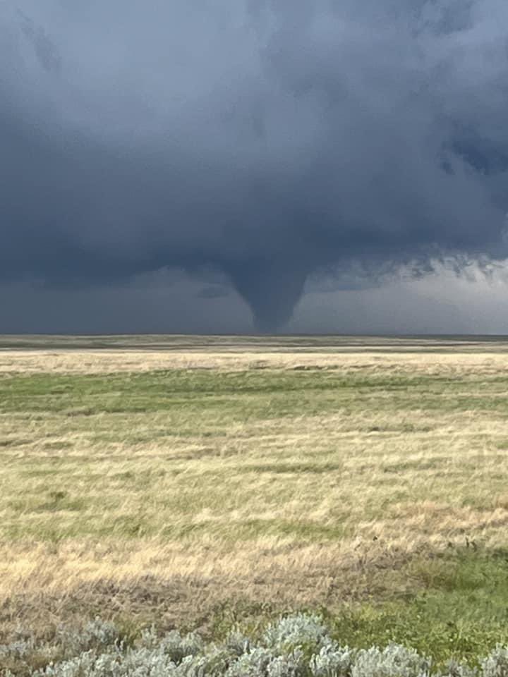 Tornado an hour ago SE of Cessford AB pic taken by Colter Harden #abstorm