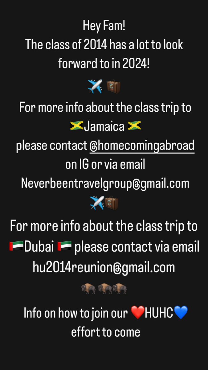 TheHU2014's tweet photo. As dates and details are released we’ll do our best to keep up. For the most up to date info on trips please note the contact info below https://t.co/TNHgP1HkHu