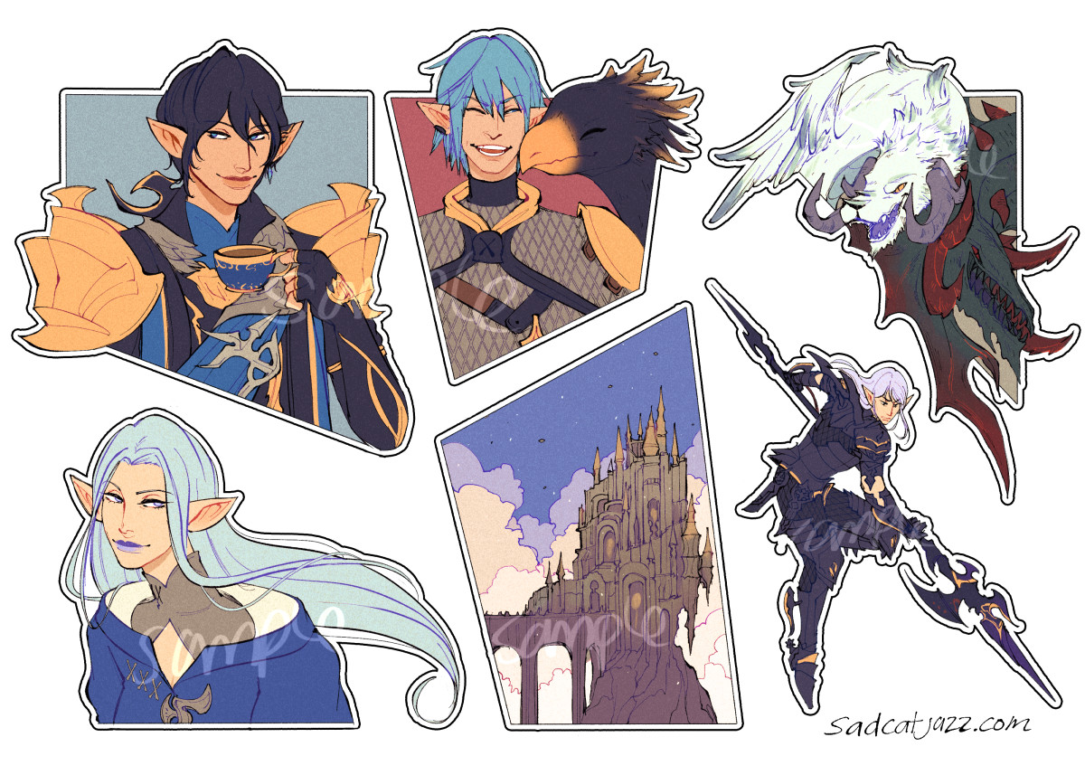 shop is reopened! 🥳 a lot of new preorders for tie-up charms, standees, and sticker sheets!  sadcatjazz.com