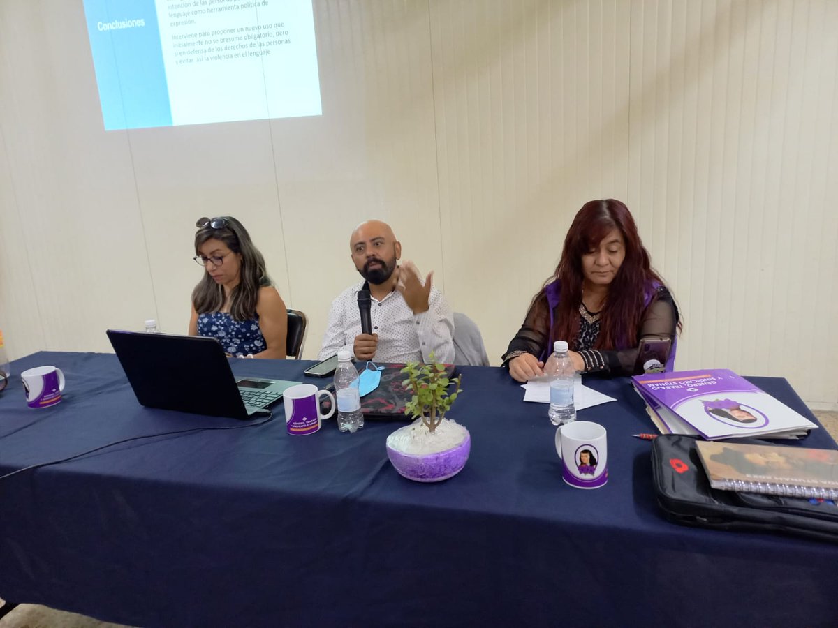 violetastunam's tweet photo. Conferencia del 5° Ciclo del #SeminarioGeneroTrabajoySindicato 
"Violencia en el Lenguaje y #LenguajeInclusivo con el Mtro. Óscar Vite #violetasenaccion #pintandodevioleta #stunamgenero #todxscontralaviolencia #Convenio190 https://t.co/NkrYKloa4x