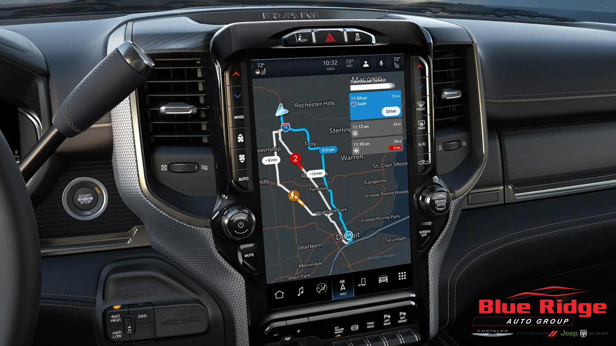 Go for crisp 3D graphics with the available Uconnect 5 NAV by TomTom with 12-inch touchscreen. It offers a customizable home screen with split-screen capability, pinch-and-zoom & physical controls for key features.
#ram2500 #blueridgeCDJR #ramfeatures #2023trucks #theblueridgeway