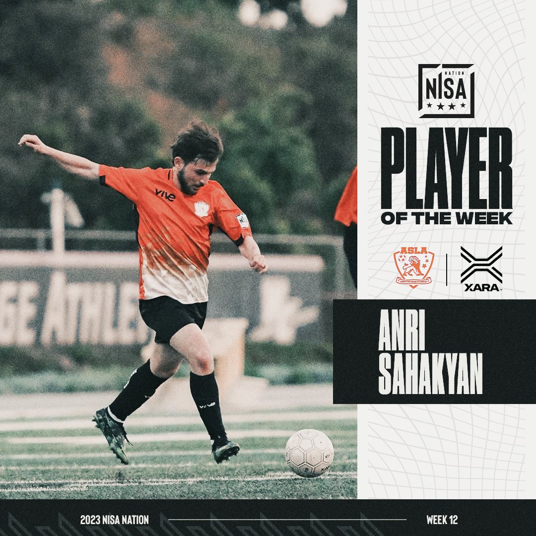 TheNISANation's tweet photo. .@ASLosAngelesFC's Anri Sahakyan is the NISA Nation Player of the Week for June 5-12!

Sahakyan, born in Armenia &amp; a @glendalenitros graduate, had a goal and an assist in a 3-0 win over #LobosFC on Saturday, June 10.

READ MORE: https://t.co/QdjPWcgHj4 https://t.co/NXQ73VIZav