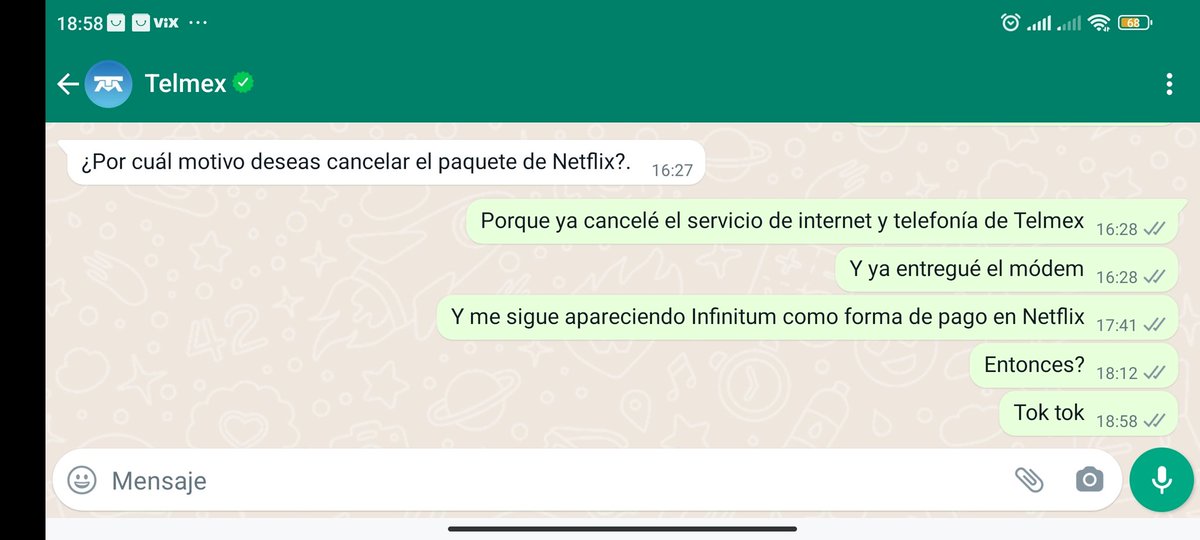 nessgama's tweet photo. @TELMEXSoluciona #pesimoServicioTelmex ahora no quieren desvincular mi cuenta de Netflix la tienen secuestrada @Profeco https://t.co/xGtpfMB0Nf