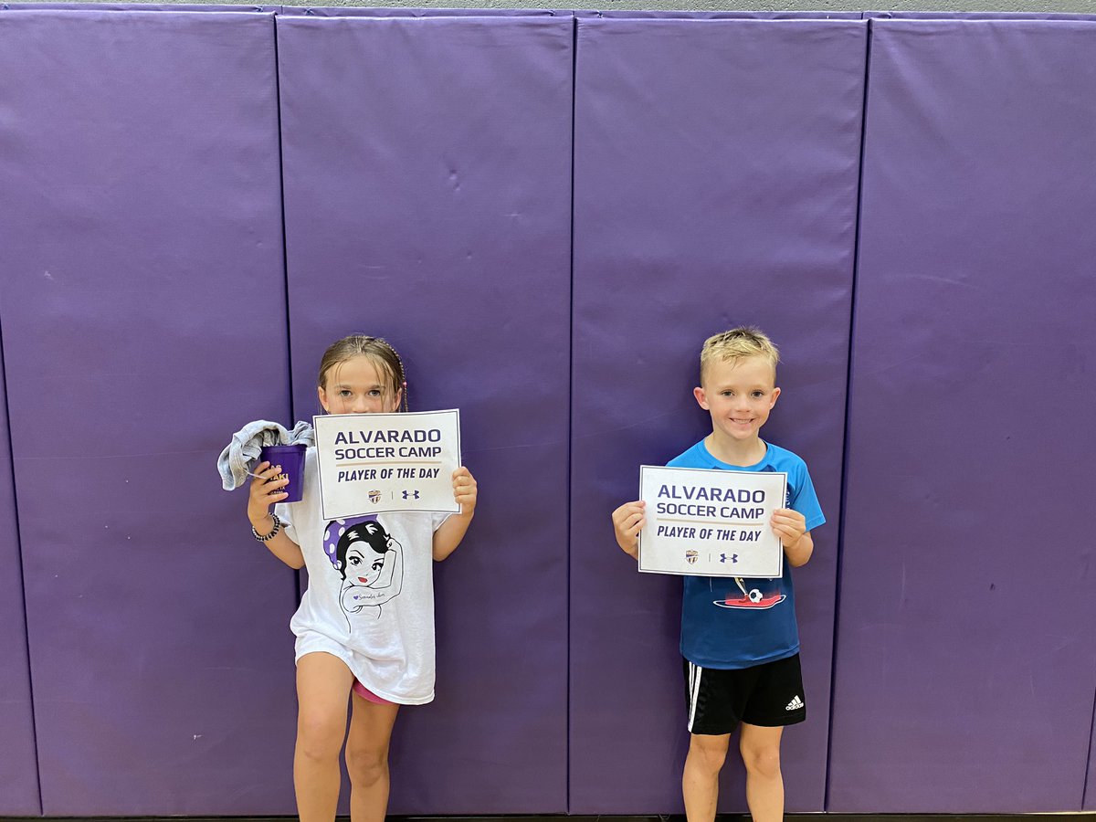 Congratulations to our players of the day for our soccer camp! Player of the day is awarded to the player that works the hardest and is a great teammate to other campers. #TR1BE #AlvaradoSoccerCamp #AlvaradoExcellence