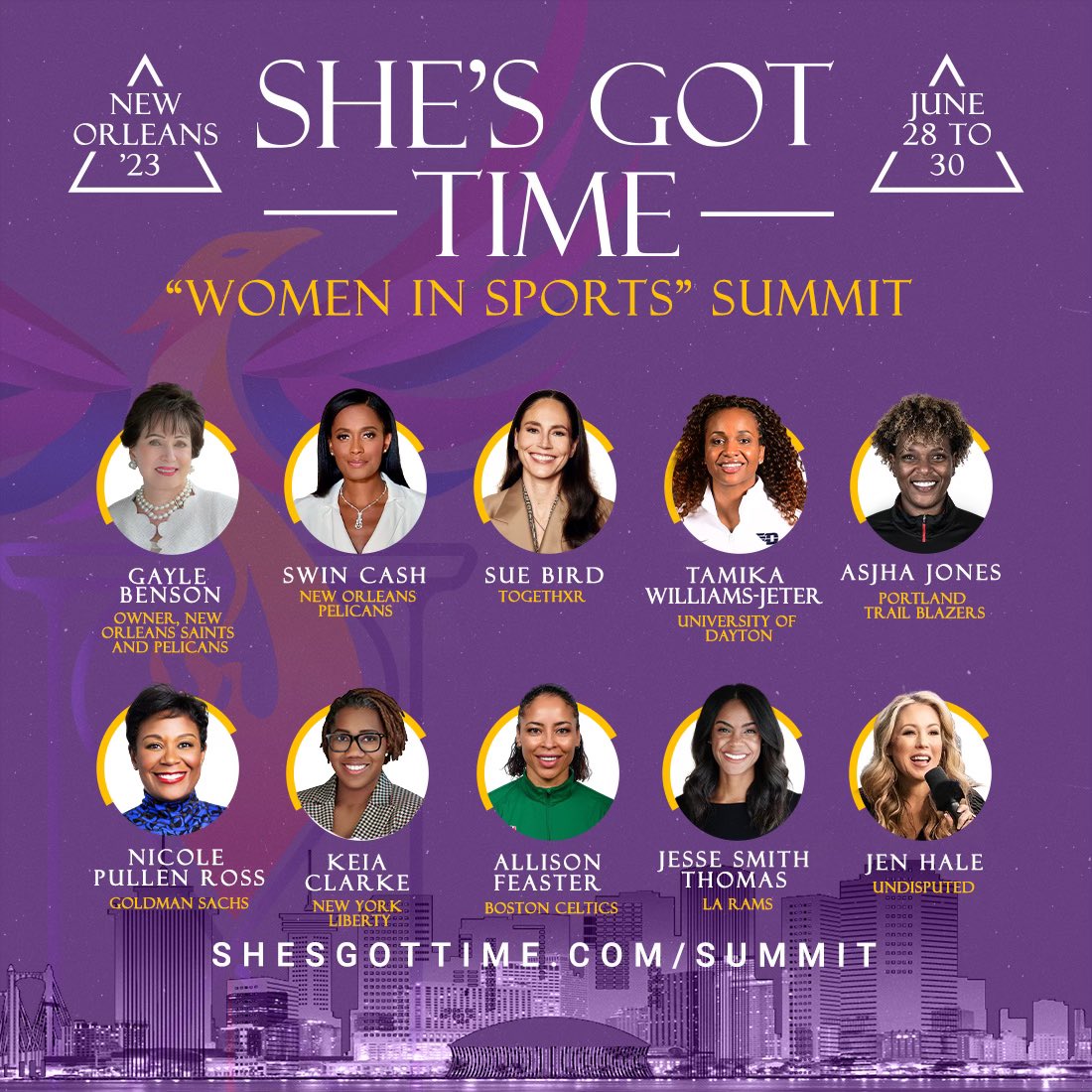 SYWACIA's tweet photo. We are excited to share that our partner @swincash is hosting the first @shesgottime Summit happening in NOLA. If you are a young woman looking to advance in sport, you do not want to miss this event. Register👇🏾 https://t.co/w9NQ4gEGin #womeninsports #sywacia #drkiki #mentorship https://t.co/RTyZmv7Yet