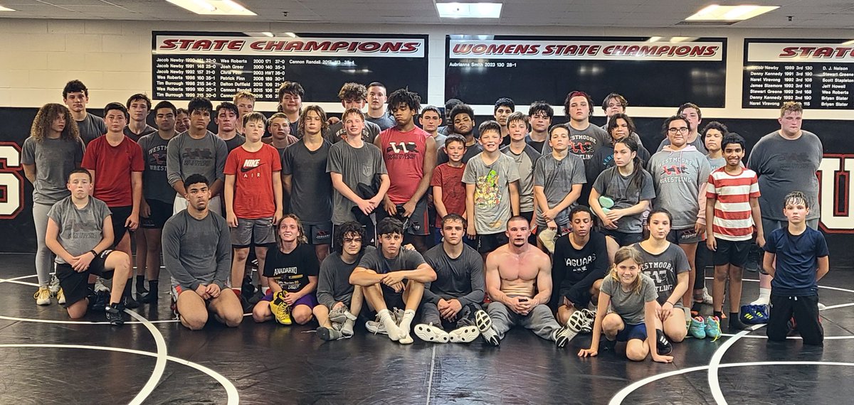Another great lift and practice for our <a href="/WestmooreWomen/">Westmoore Women's Wrestling</a> &amp; <a href="/wrestlejags/">Westmoore Wrestling</a> . 50+ men and women working hard and getting better! <a href="/OKCRTC/">OKC RTC</a> <a href="/o__wrestle/">Oklahoma Wrestling</a> <a href="/OKUSAwrestling/">OKUSA Wrestling</a> <a href="/DustinFinn74/">Dustin Finn</a> <a href="/cadeevans12/">Cade Evans</a> <a href="/WestmooreHS/">Westmoore High School</a> <a href="/whsjagathletics/">Westmoore Athletics</a> #popsicletuesday