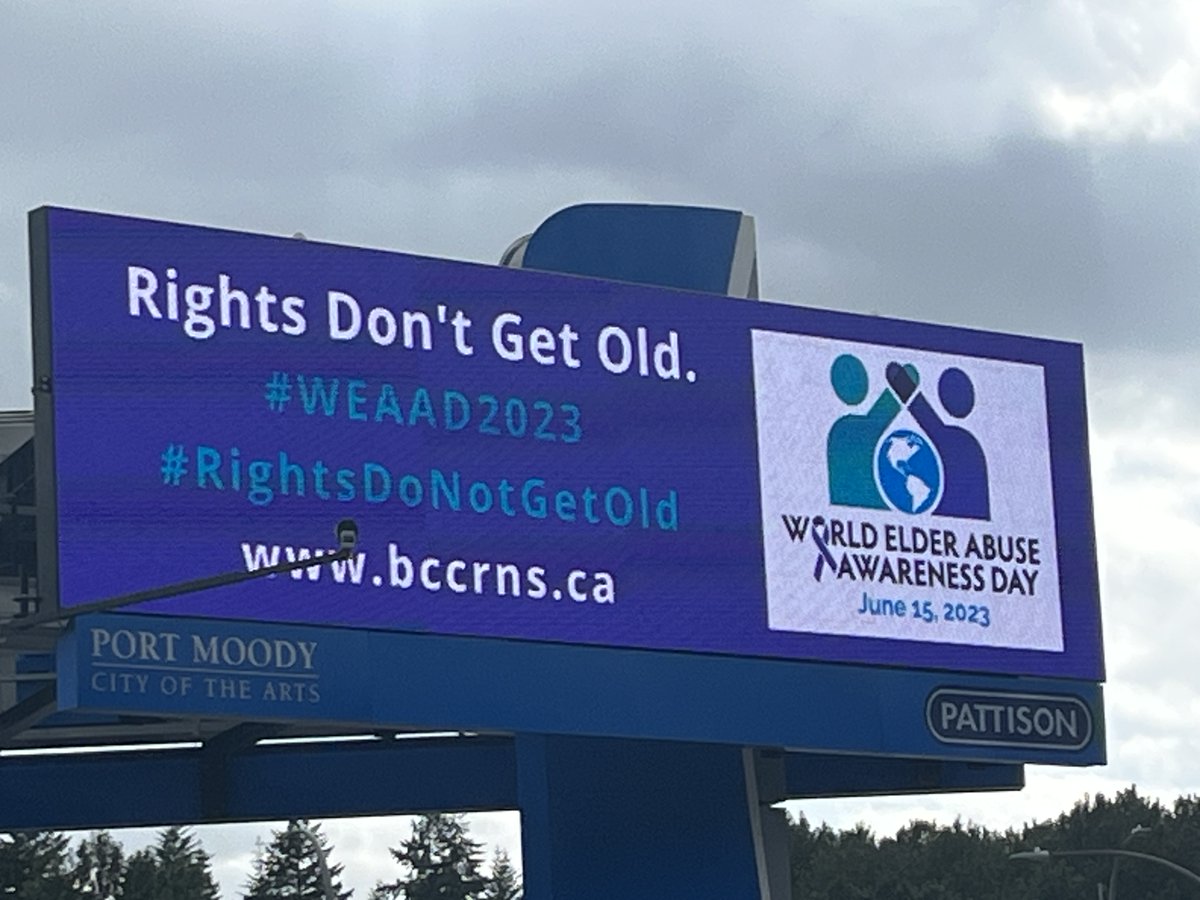 consult_ken's tweet photo. Tomorrow--June 15 is World Elder Abuse Awareness Day (WEAAD) It’s estimated that 7% to 10% of older Canadians are victims of elder abuse. If seniors are in immediate danger, call 9-1-1. #WEAAD2023 @BCCRNS @cnpea @CanAgeSeniors @EAPreventionON @EndElderAbuse @seniorsfirstbc https://t.co/tgHuYMWJnY