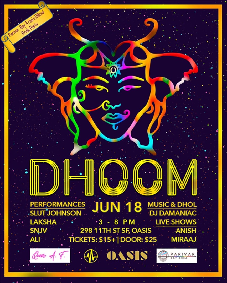 DHOOM returns SUNDAY 6/18 @parivarbayarea for their OFFICIAL PRIDE PARTY! eventbrite.com/e/635002468477