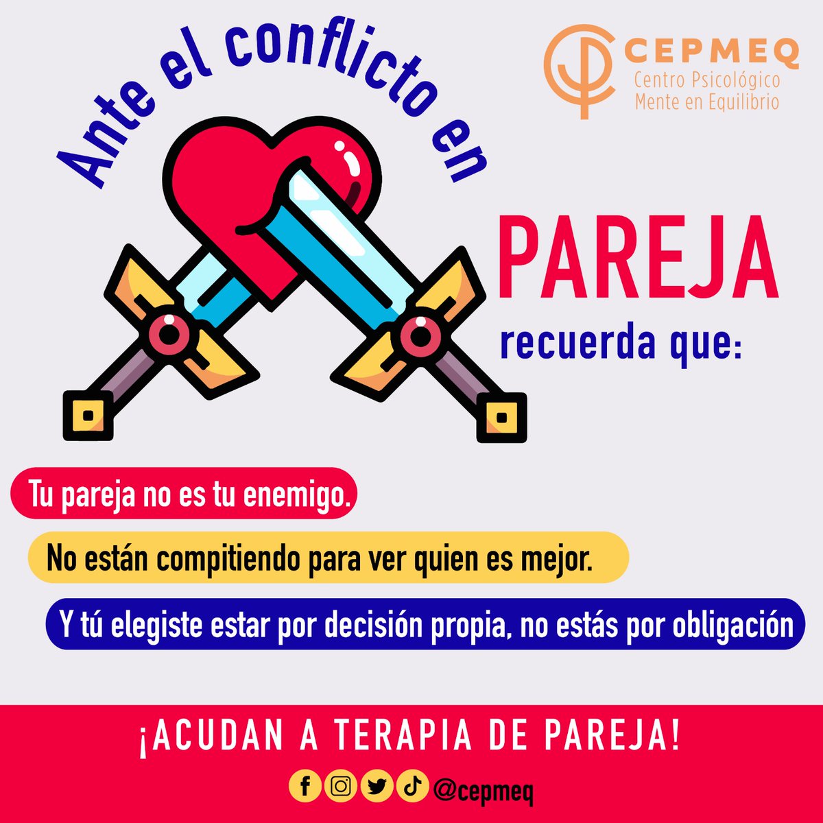 cepmeq's tweet photo. Con comunicación y disposición, se puede encontrar solución ante una crisis de pareja. Contáctanos al ☎️ 5537258152

#couples #couplegoals #terapiadepareja #saludmental #matrimonio #novios #mentalhealth #mindfulness #amor #bettertogether #amordelbueno https://t.co/kLAd7T8RG0