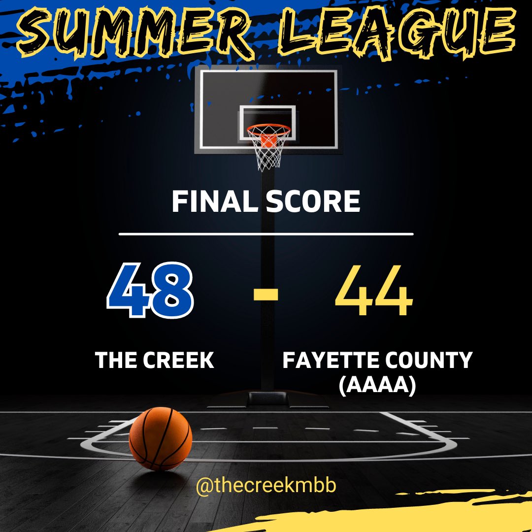 The Creek with the win over Fayette County (AAAA).
#thecreekmbb #thebrotherhood #summerleague #basketball #goldblooded #nooffseason