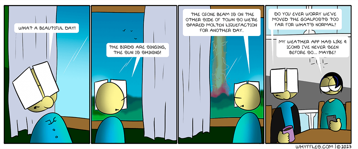whyffles's tweet photo. Wake up and greet the deadly laser!
"Current Forecast"
https://t.co/xZmfORvXeG

#comics #webcomics #weather https://t.co/eTbrdFrQBh