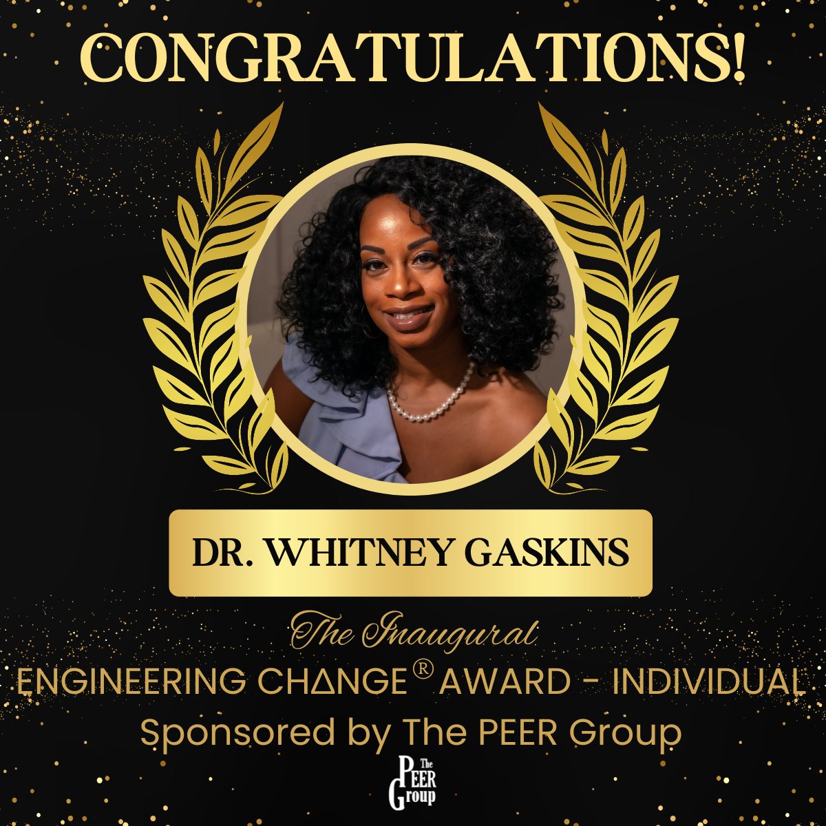 We're excited to present the inaugural Individual #EngineeringChange Award to Dr. Whitney Gaskins (<a href="/princessofSTEM/">Dr. WBG</a>) of <a href="/uofcincy/">University of Cincinnati</a>. To be presented  at #CONVERGE2023, August 2-4 in Baltimore MD. Learn more and join us! bit.ly/CONVERGE2023
