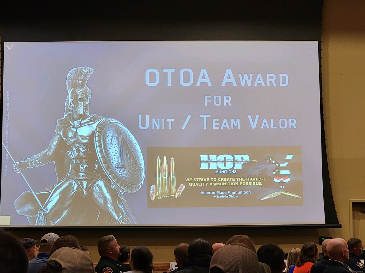 Hidden hero’s…tonight your Warren County Tactical Response Unit was honored by the Ohio Tactical Officers Association with the Unit/Team Valor award for their actions. Well done team. We are very proud of you all.
