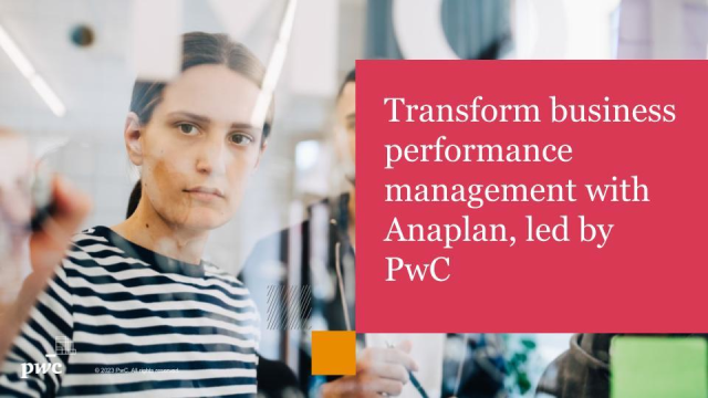 PwC and Anaplan are helping organizations achieve transformative through a thorough and integrated approach to business performance management. Read more to learn how. pwc.to/441cgVn