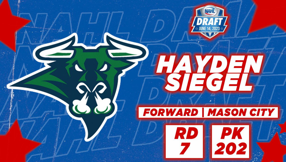 NAHLHockey's tweet photo. Round 7 | Pick 202
@NorthIowaBulls 
select Forward Hayden Siegel from the @masoncitytoros https://t.co/nHyf7AQY2Z