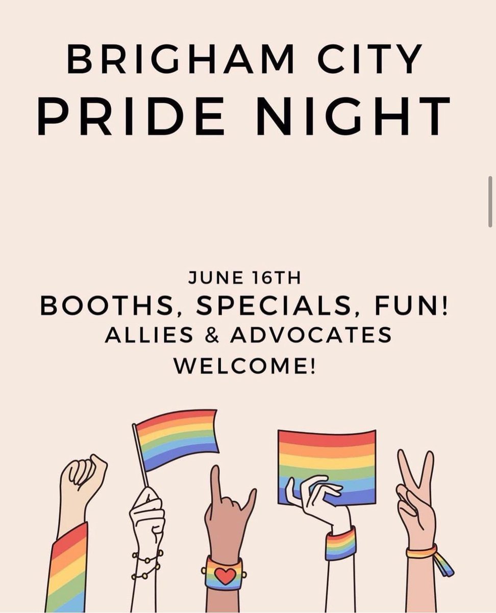 loganprideUT's tweet photo. Reminder that Brigham Pride Night is coming up this Friday at Full Citcle Wellness!

There will be booths from both Ogden and yours truly, LGBTQ affirming therapists, an LGBTQ author, artist and bakers!

We’ll see you there! https://t.co/3N5x1hlKEc