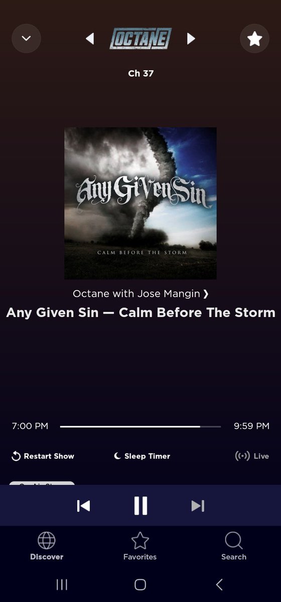 Hell yeah!!! Great way to end the night!!! Thanks @josemangin for the spin of #CalmBeforeTheStorm from my guys @anygivensinband!!! Love this anthem!!! I also love their newest #ColdBones!!! You must check it out!! Definitely belongs on @SXMOctane too!!! 🖤🤘🔥 #NewMusic #BigUns