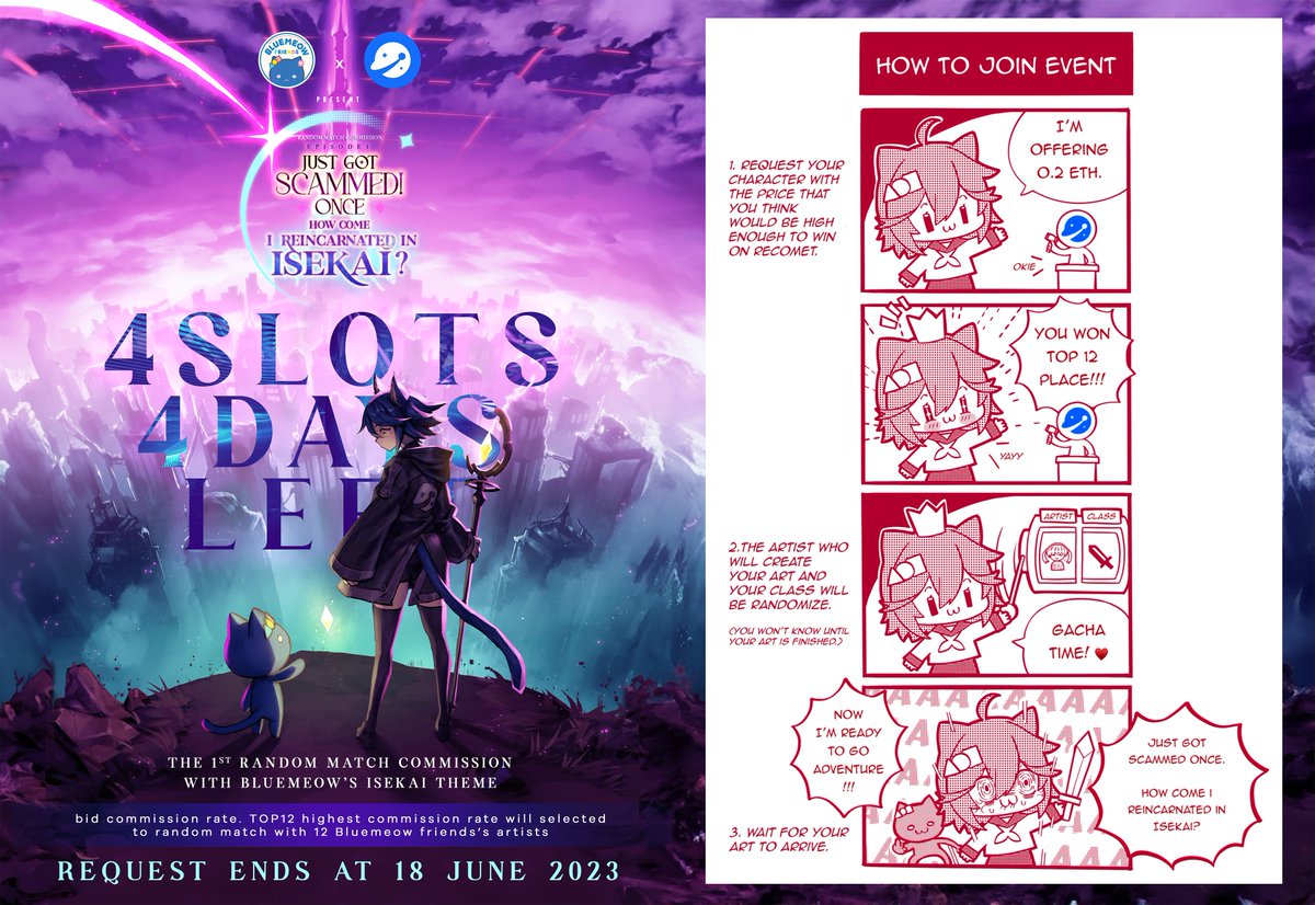 BasementLab_NFT's tweet image. 4 slots and 4 days left for request!!!
Bring your characters to Bluemoew Isekai costume
with 12 classes from 12 artist 

Link: recomet.io/request/plan/V…

request ends: 18 JUNE 2023