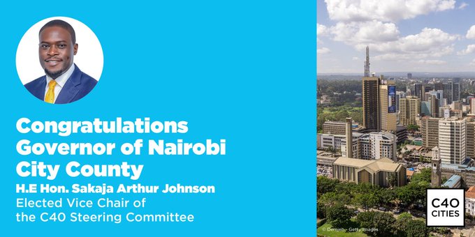 🔺Governor of Nairobi City County, H.E. Hon. @SakajaJohnson, has been elected Vice Chair of the C40 Steering Committee to provide strategic direction for our global network of cities committed to addressing the climate crisis.

#UnitedInAction c40.org/news/nairobi-g…