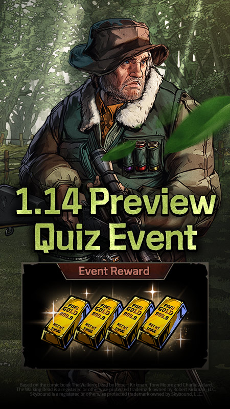 TWDAllStars's tweet photo. v1.14 Update Preview Quiz Event
📅 ~6/18 07:59 (PDT)
🎁 Gold Bar x2,000
⭐️ Toolbox I x30 to lucky 50 survivors!
Test your knowledge today!
👉 https://t.co/XoalKtAYGp
#TWD #TWDAS #ForumEvent https://t.co/95nvQOPhnq