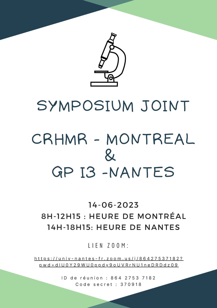 Sylvie Lesage (@lesages_crhmr) on Twitter photo Excellent symposium aujourd'hui entre Nantes Université et le CR-HMR.
Amélio Guiho & Annabelle Minguy - présentation coup de coeur
Céline Sérazin & Kevin Lanthier - prix de présentation pour participer à un congrès
Merci à la coorganisatrice Laetitia
<a href="/ciusss_estmtl/">CIUSSS Est Montréal</a>
<a href="/NantesUniv/">Nantes Université</a> Excellent symposium aujourd'hui entre Nantes Université et le CR-HMR.
Amélio Guiho & Annabelle Minguy - présentation coup de coeur
Céline Sérazin & Kevin Lanthier - prix de présentation pour participer à un congrès
Merci à la coorganisatrice Laetitia
<a href="/ciusss_estmtl/">CIUSSS Est Montréal</a>
<a href="/NantesUniv/">Nantes Université</a>