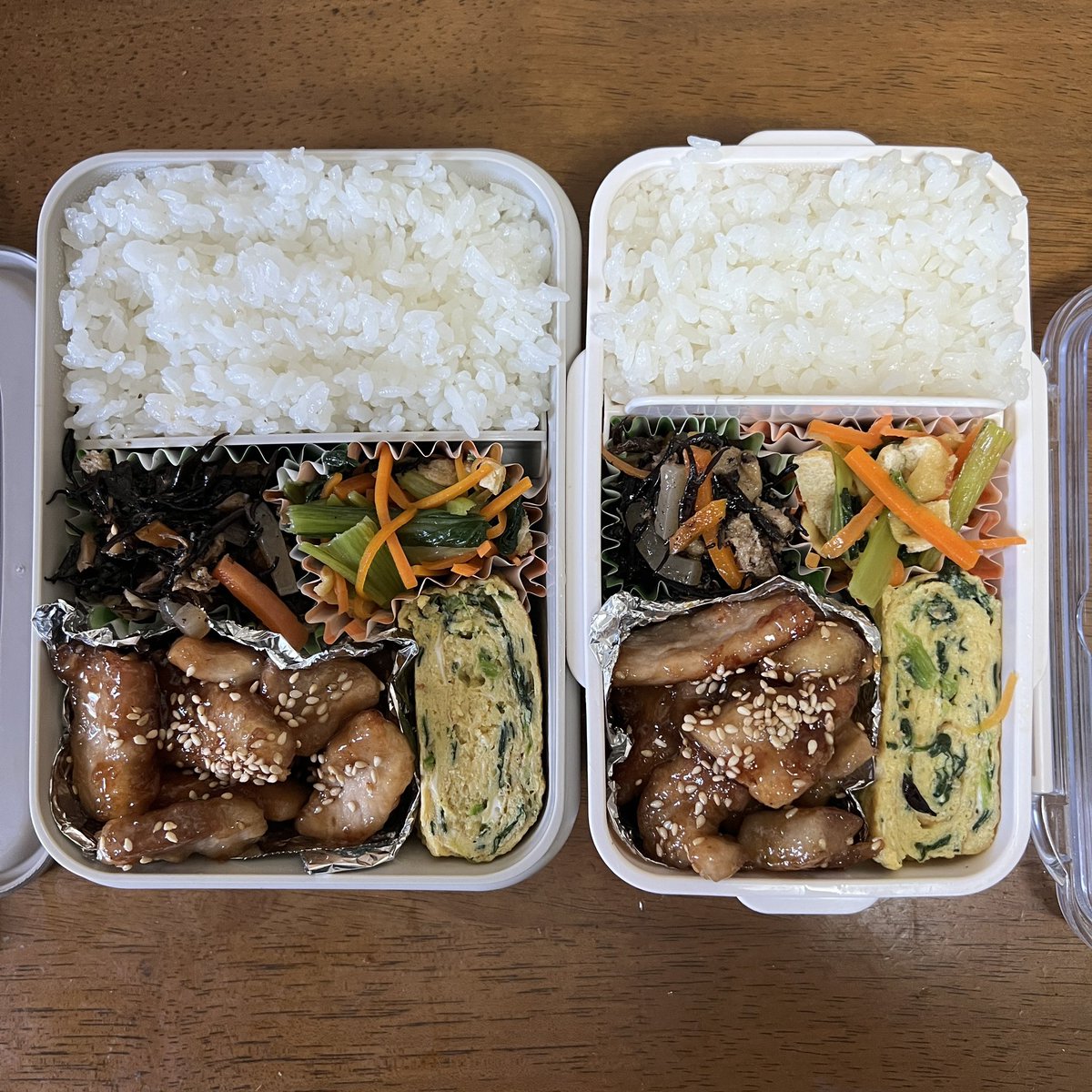 tedhammertv's tweet photo. 毎朝、娘たちの弁当を作る習慣も身につきましたが、お惣菜の具材が被ると悔しがるのは私だけ？😅
#主夫
#フリーランス
#脱サラ
#家事
#朝の弁当作り https://t.co/PTGq2AcdkQ