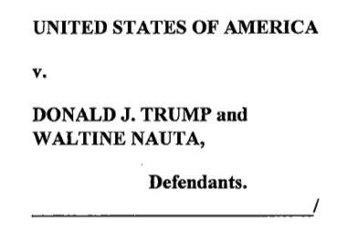 United States of America vs. Donald J Trump how sweet the sound of that.