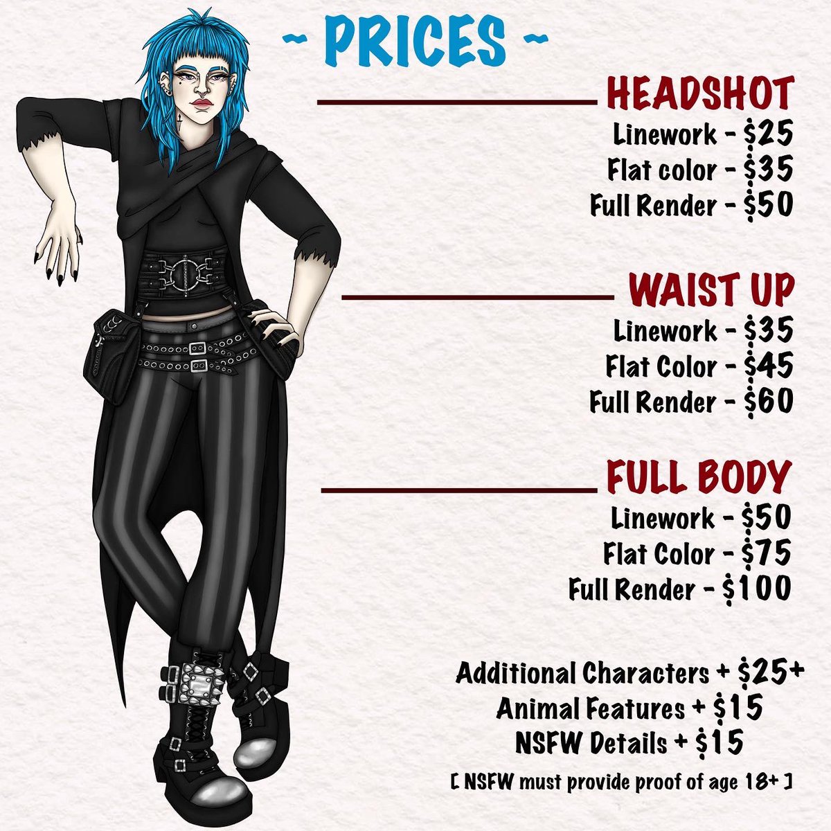 littlebonesart's tweet photo. Hello #ttrpgcommunity
 ✨MY COMMISSIONS ARE OPEN!✨

I’m Bones, queer artist and character designer! 
Let me help bring your characters to life!
Message me here or on Instagram for any questions! 💖
#ttrpgfamily #dungeonsanddragons #DnD #DnDcharacter #dndart #artist #art https://t.co/YfiethHT86